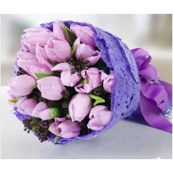 Pink Tulips Hand Bouquet 20 Stems