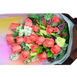 18pcs PINK Roses Valentine Bouquet 18pcs PINK Roses Valentine Bouquet